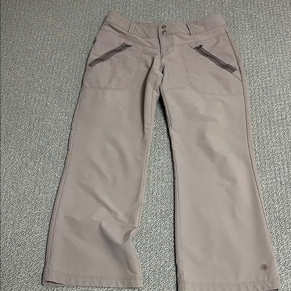 Athleta Pants - Athleta Taupe Straight Leg Pants with Pockets